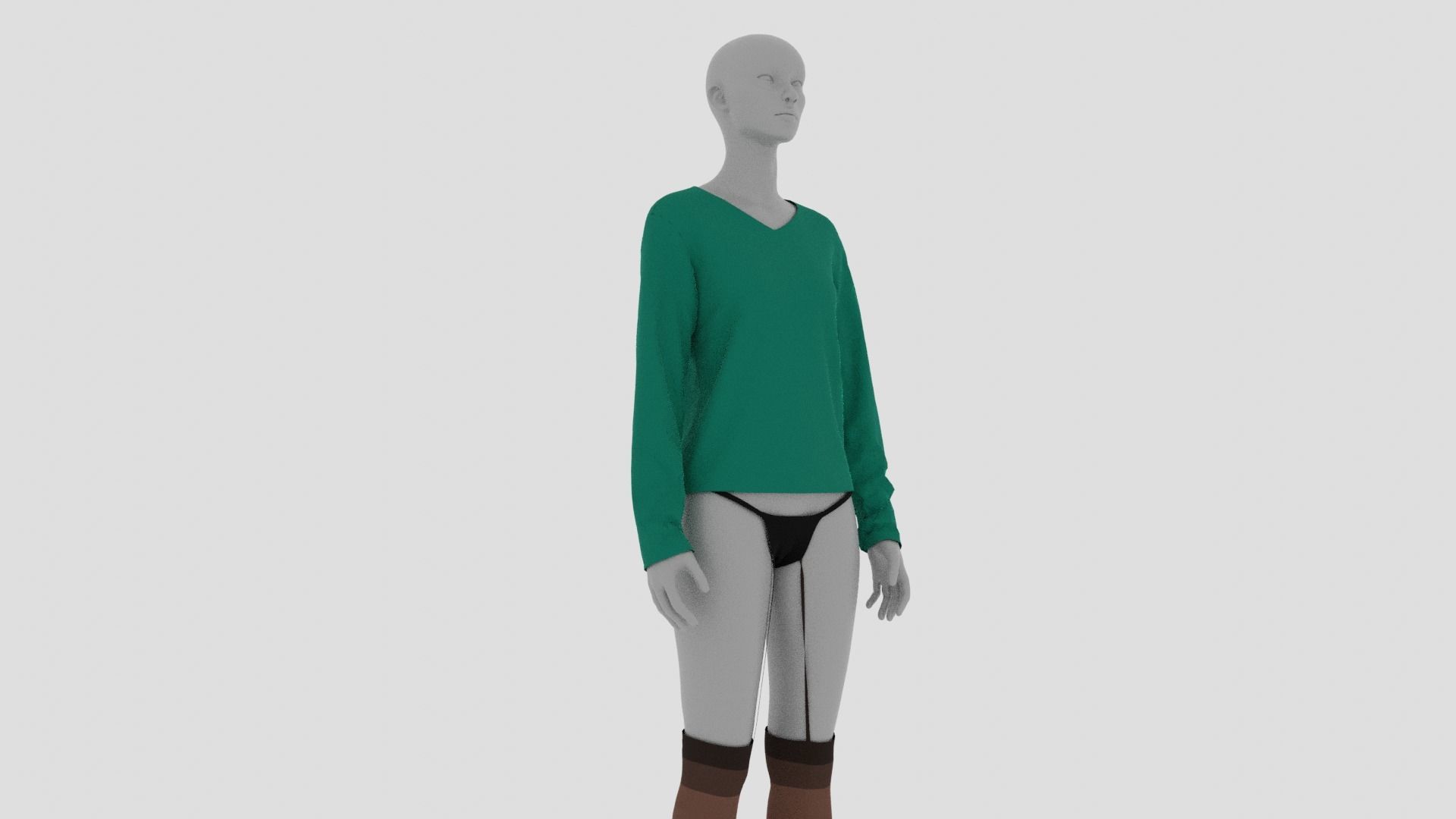 Womens Dress - Female Outfit Clothes Low-poly 3D model_6