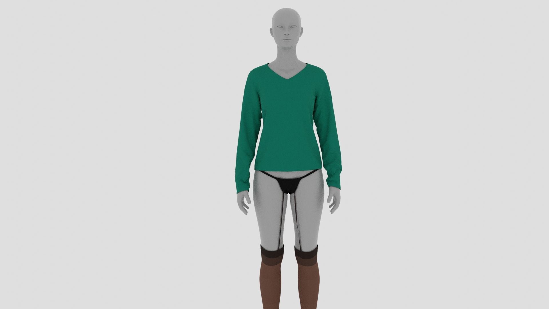 Womens Dress - Female Outfit Clothes Low-poly 3D model_1