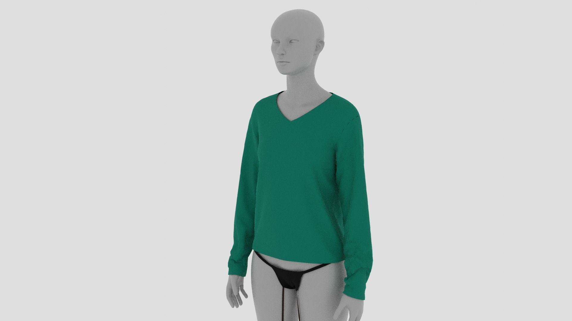 Womens Dress - Female Outfit Clothes Low-poly 3D model_11