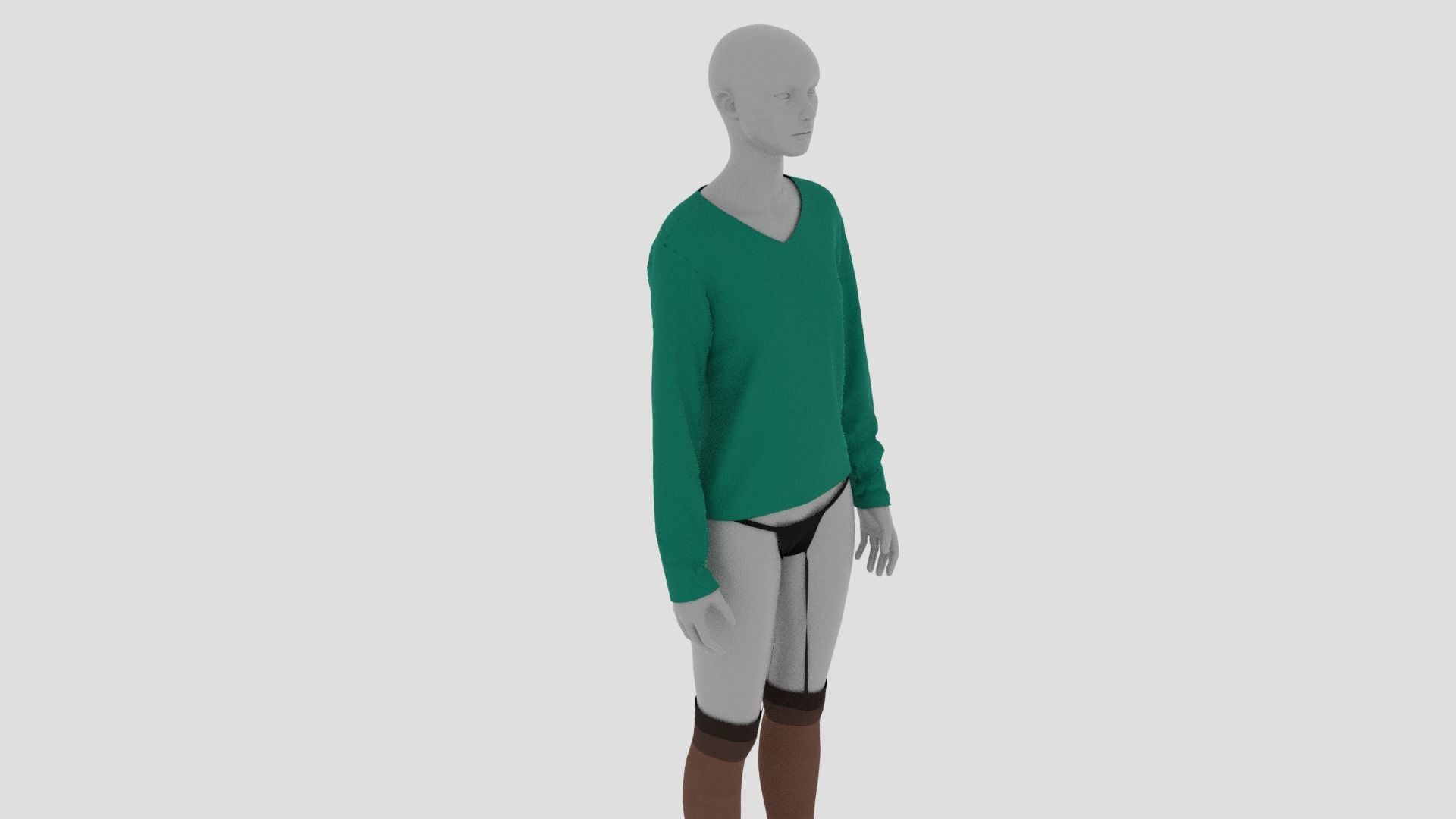 Womens Dress - Female Outfit Clothes Low-poly 3D model_3