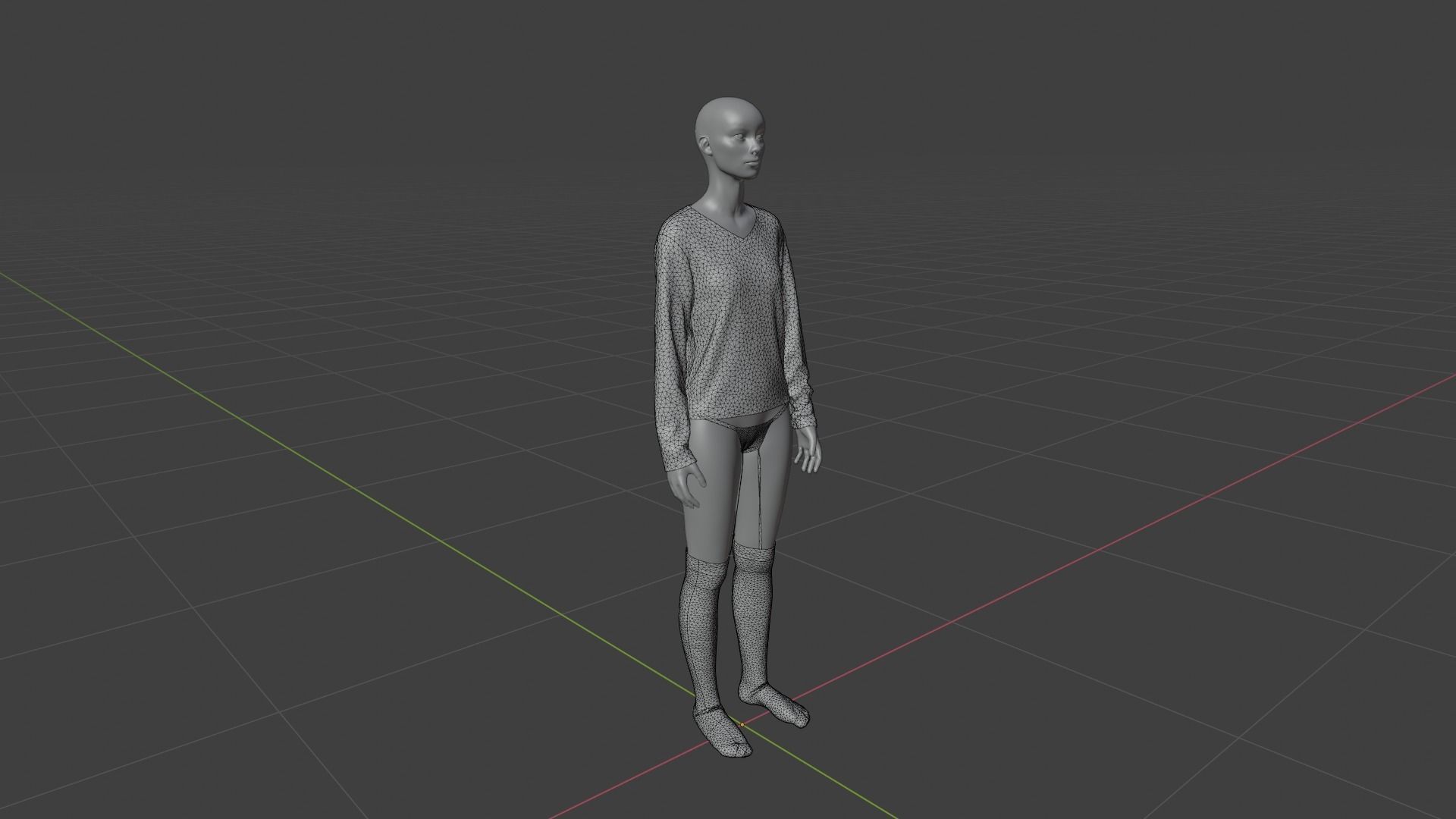 Womens Dress - Female Outfit Clothes Low-poly 3D model_18