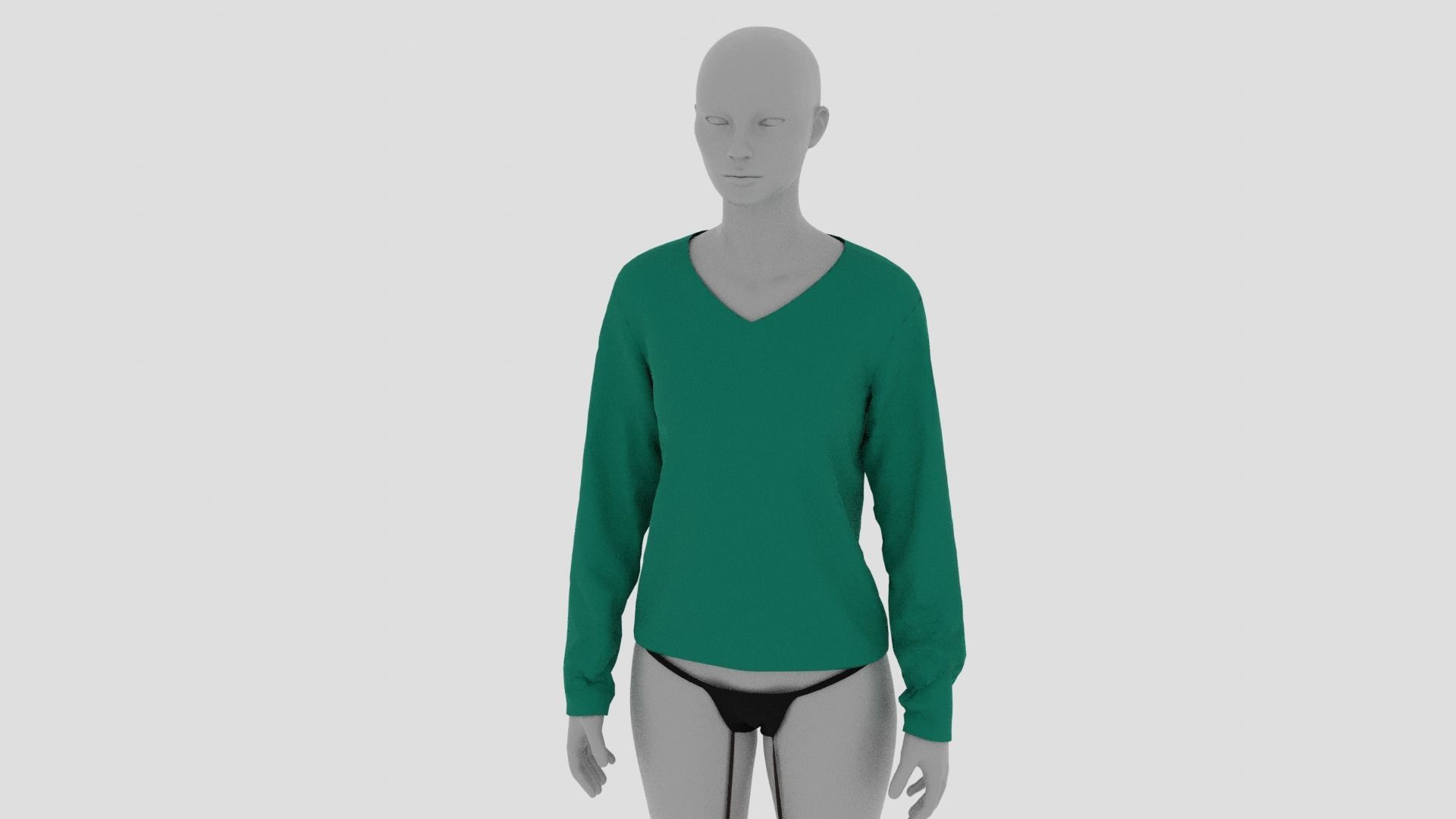 Womens Dress - Female Outfit Clothes Low-poly 3D model_13