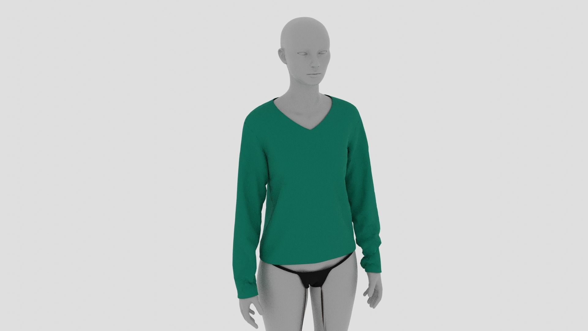 Womens Dress - Female Outfit Clothes Low-poly 3D model_12