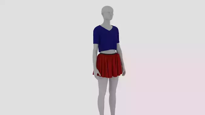 Womens Dress - Female Outfit Clothes Low-poly 3D model