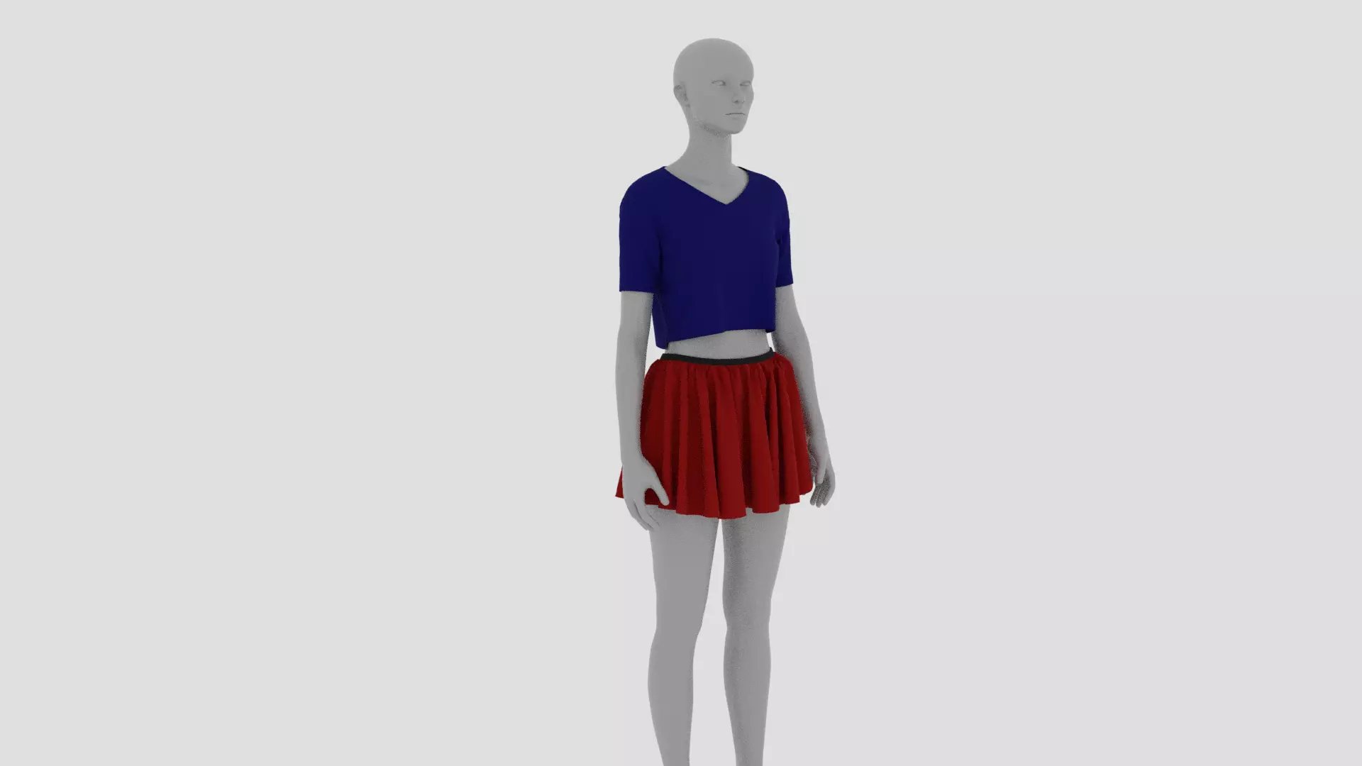 Womens Dress - Female Outfit Clothes Low-poly 3D model_0