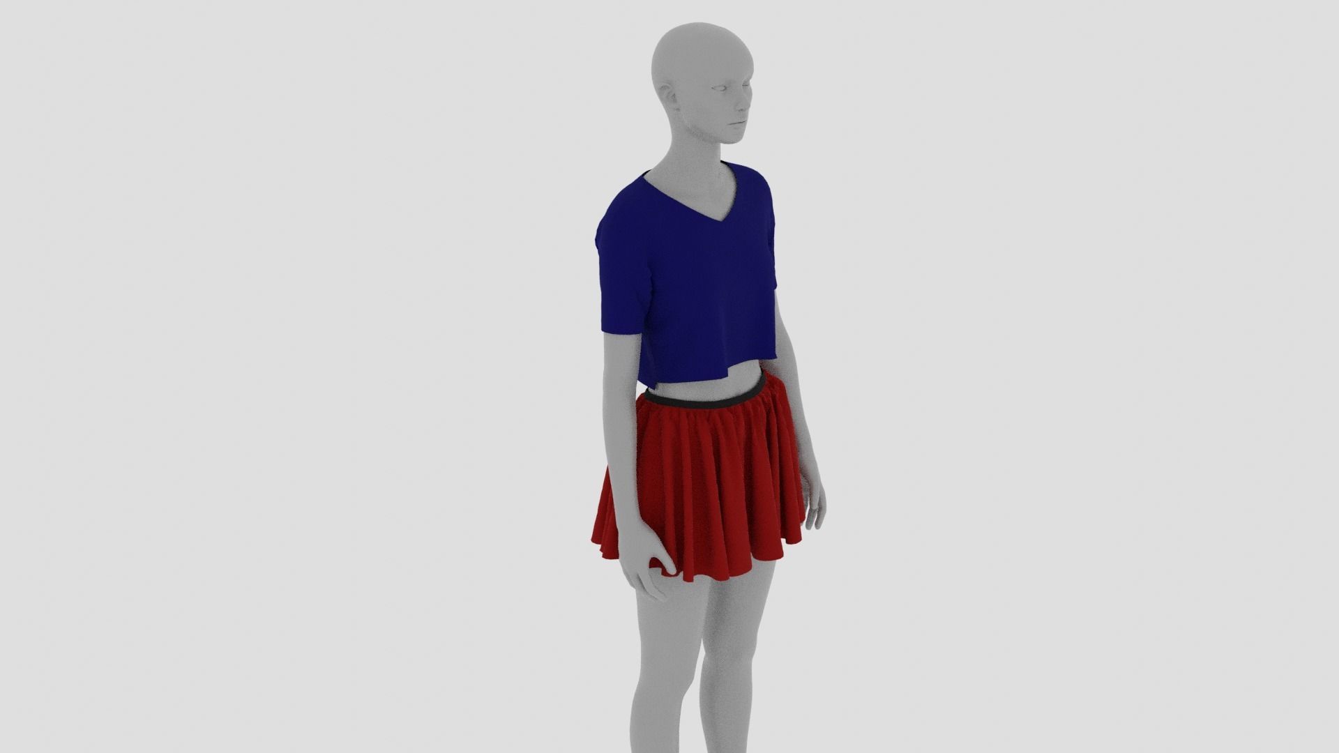 Womens Dress - Female Outfit Clothes Low-poly 3D model_3
