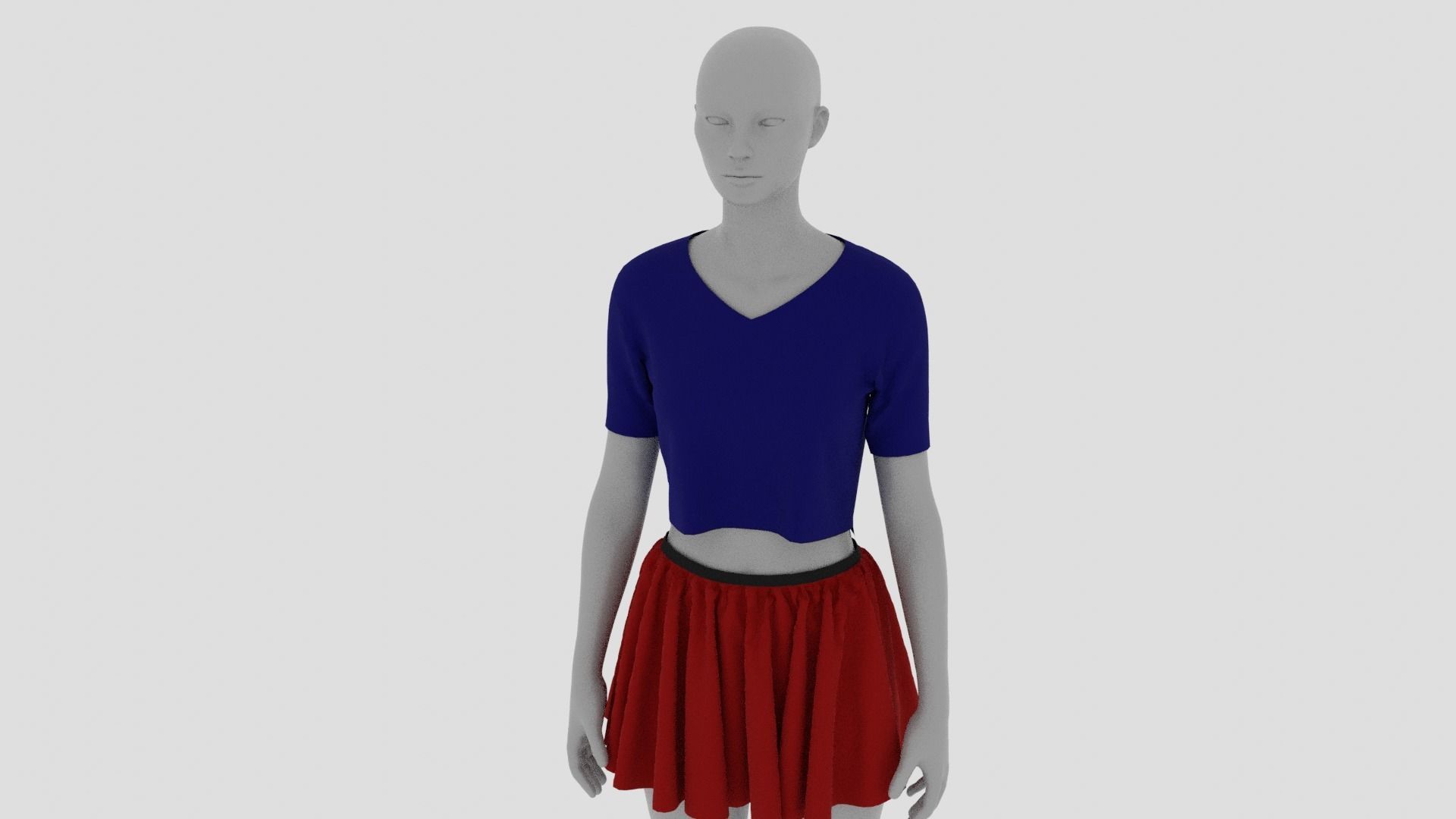 Womens Dress - Female Outfit Clothes Low-poly 3D model_13