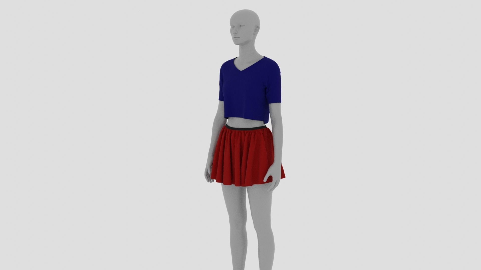 Womens Dress - Female Outfit Clothes Low-poly 3D model_2