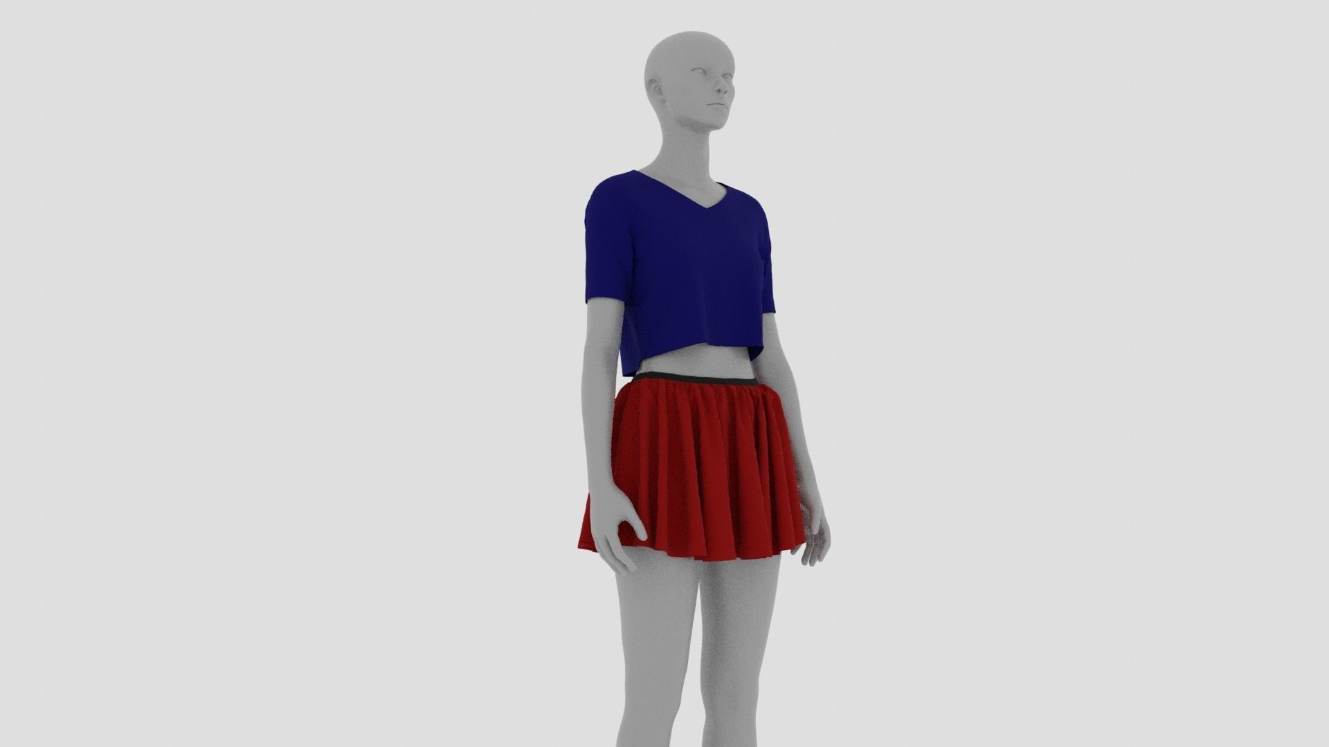 Womens Dress - Female Outfit Clothes Low-poly 3D model_6