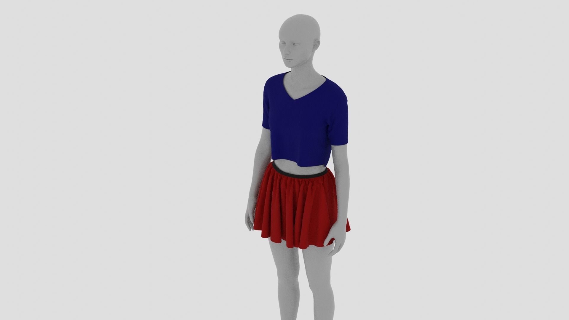 Womens Dress - Female Outfit Clothes Low-poly 3D model_5