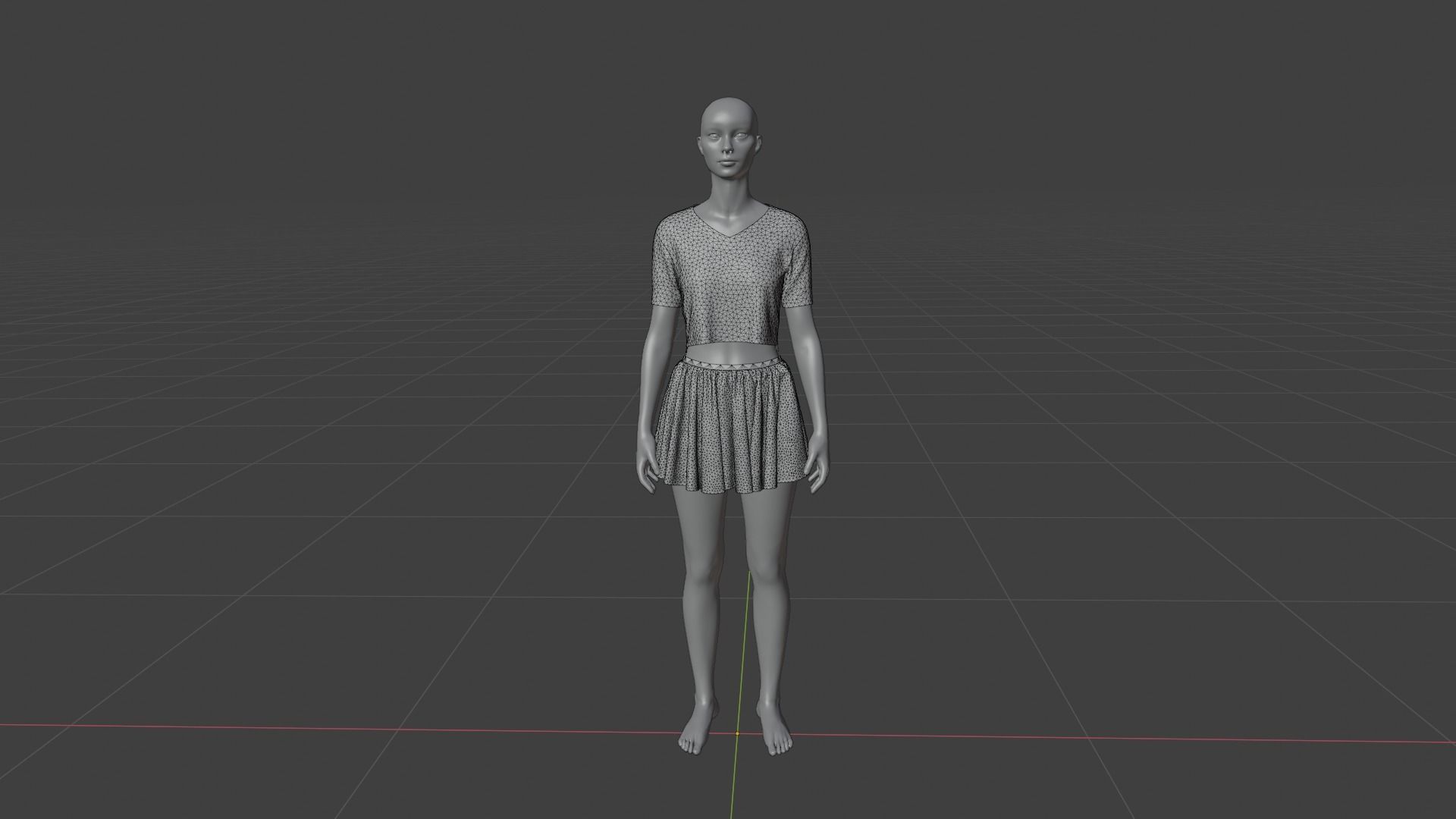 Womens Dress - Female Outfit Clothes Low-poly 3D model_19