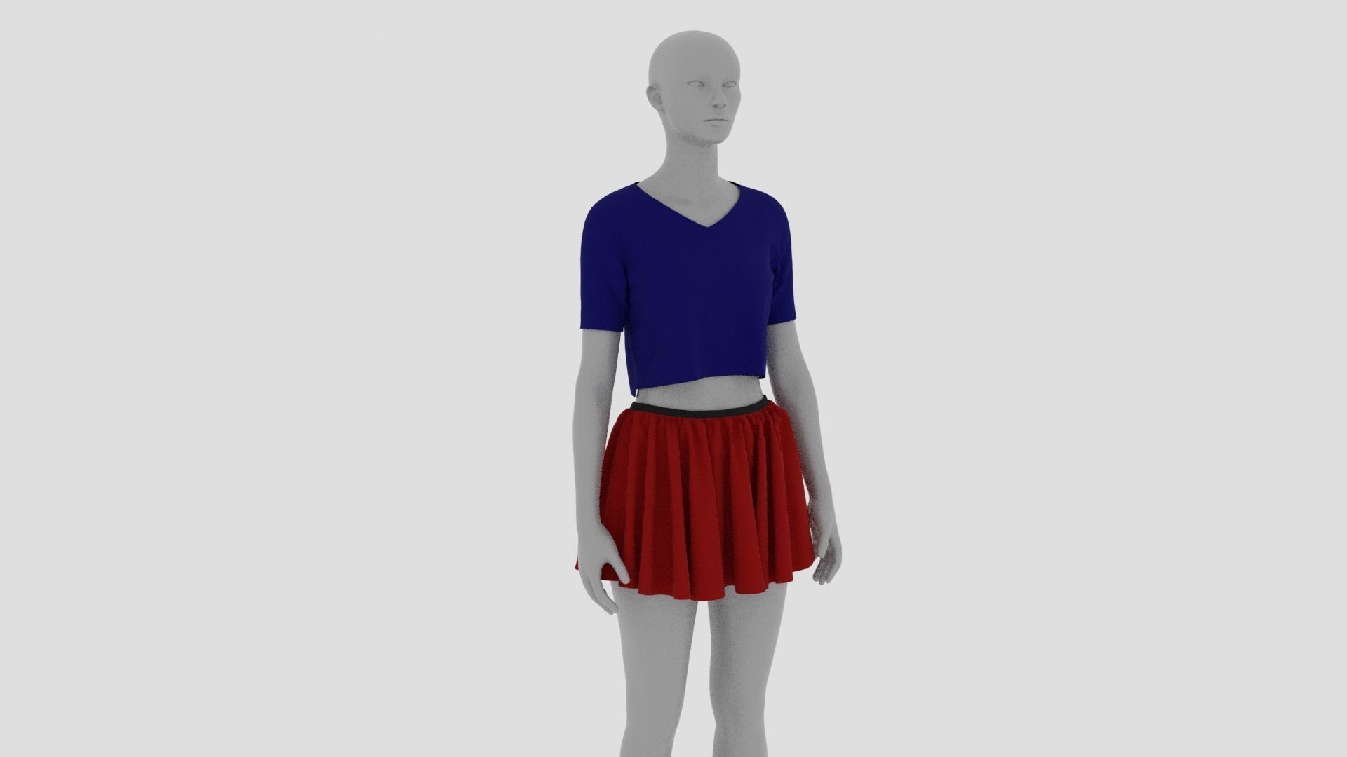 Womens Dress - Female Outfit Clothes Low-poly 3D model_17