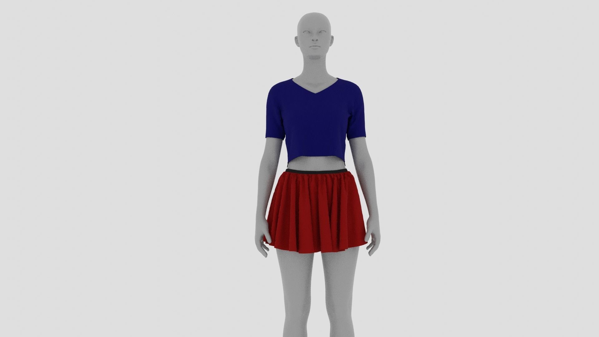 Womens Dress - Female Outfit Clothes Low-poly 3D model_7