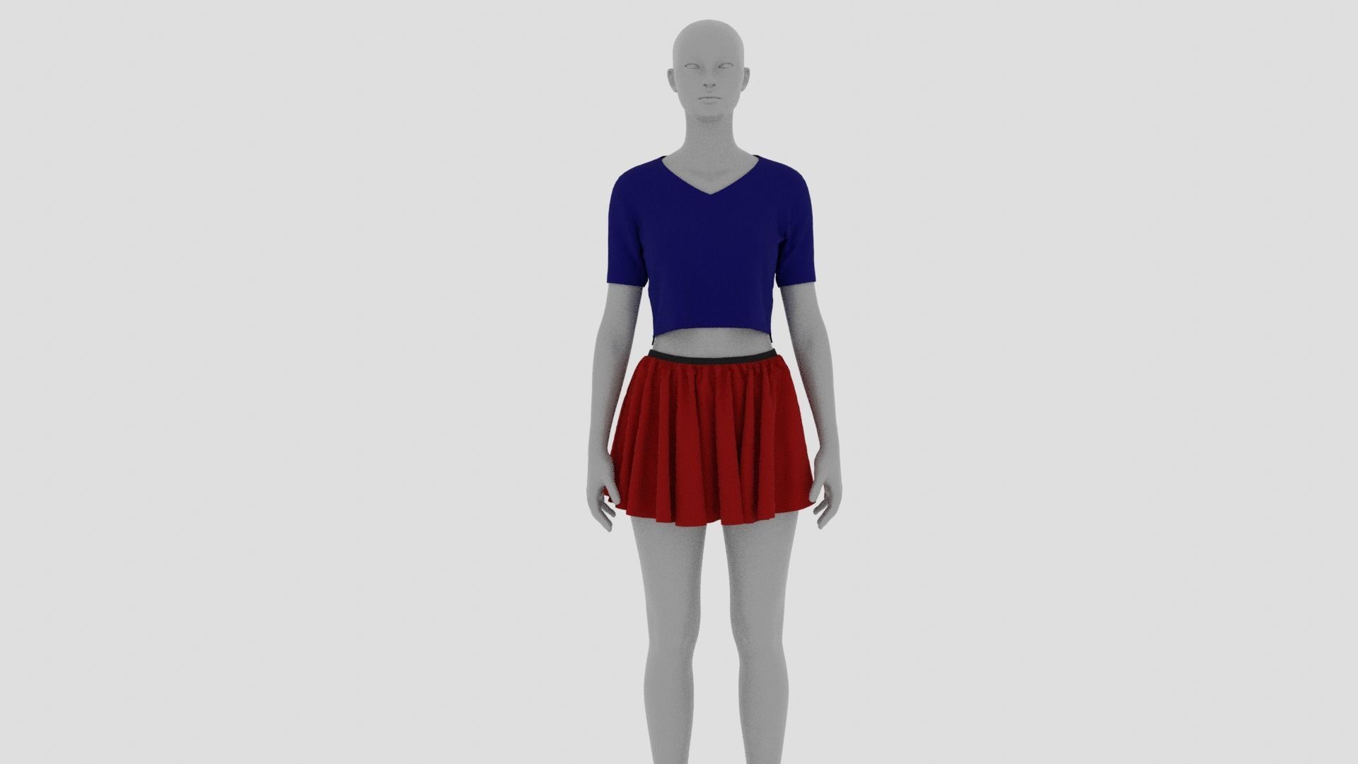 Womens Dress - Female Outfit Clothes Low-poly 3D model_1