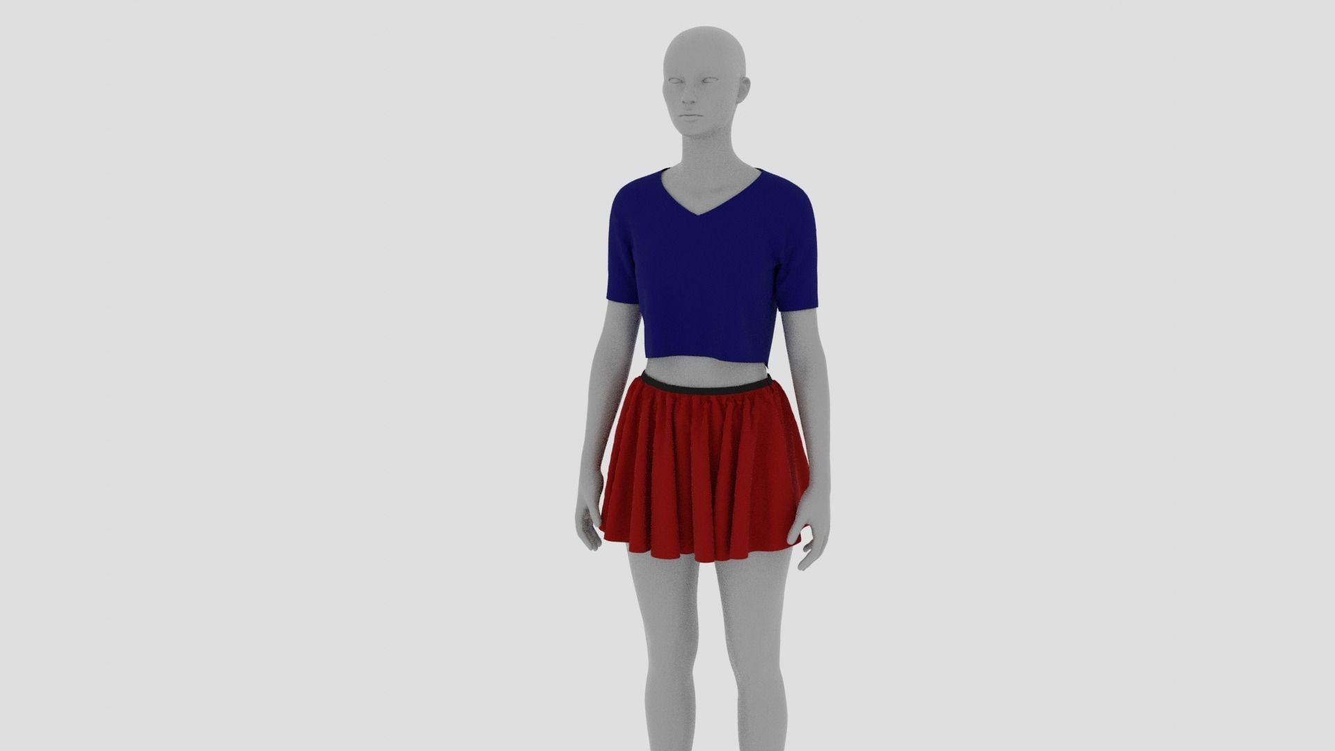 Womens Dress - Female Outfit Clothes Low-poly 3D model_15