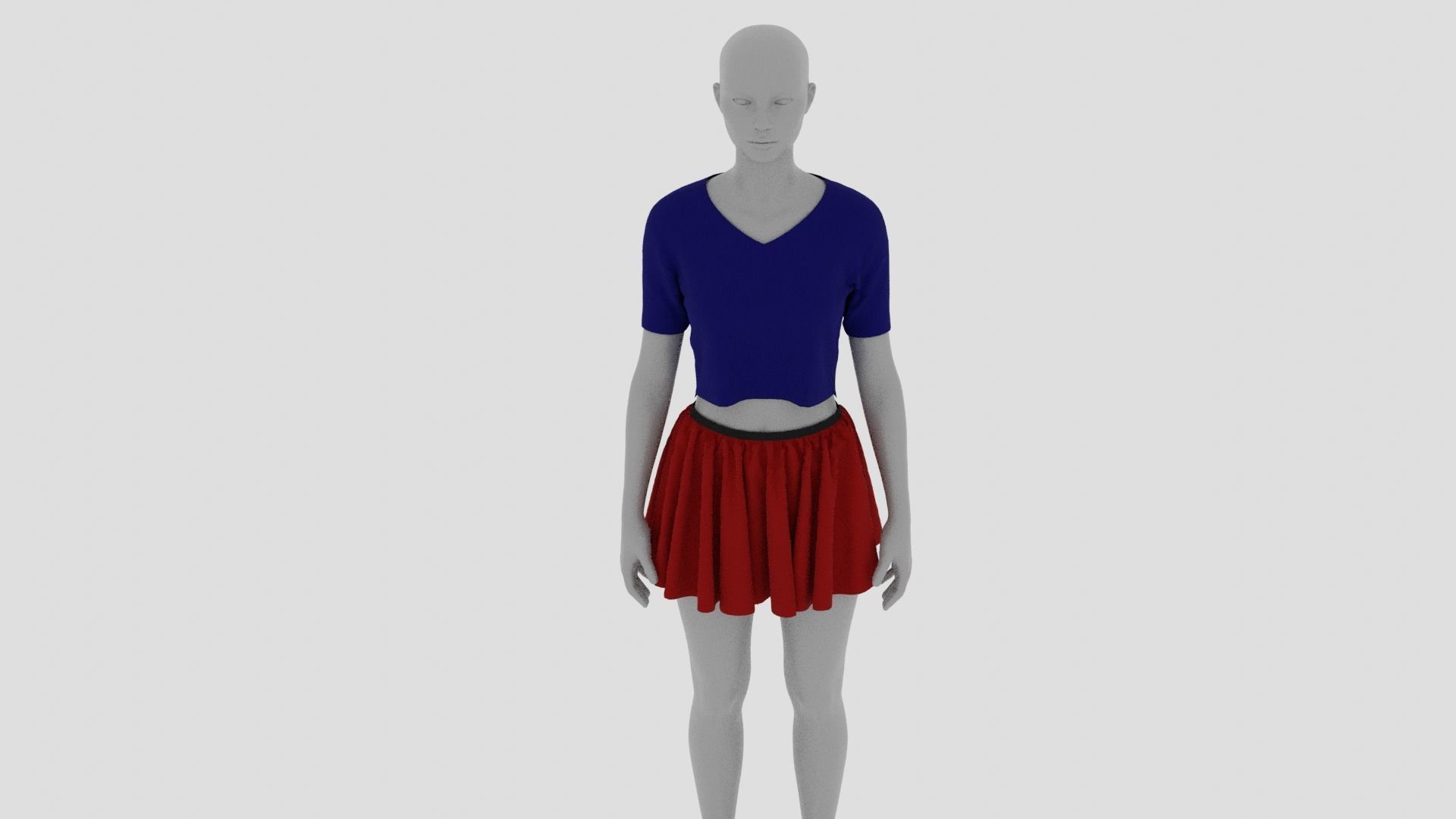 Womens Dress - Female Outfit Clothes Low-poly 3D model_4