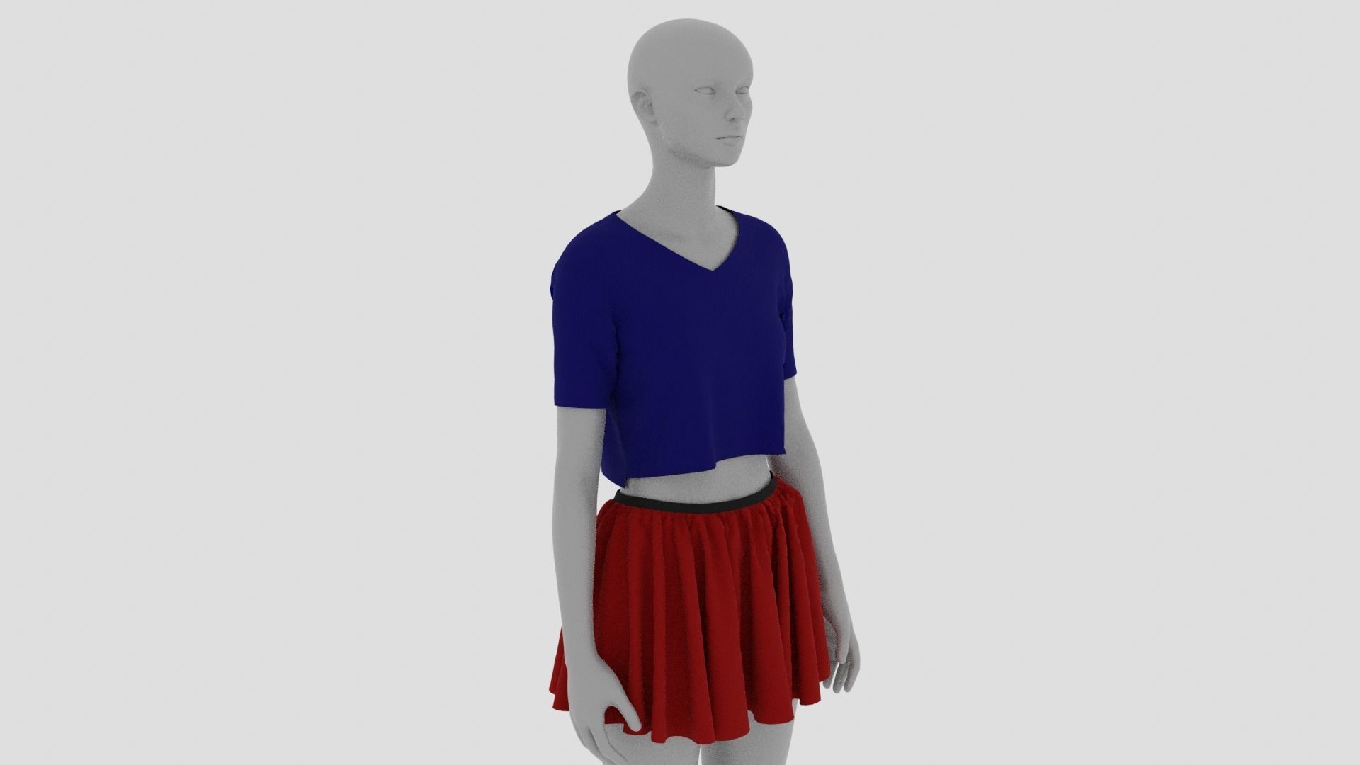 Womens Dress - Female Outfit Clothes Low-poly 3D model_9