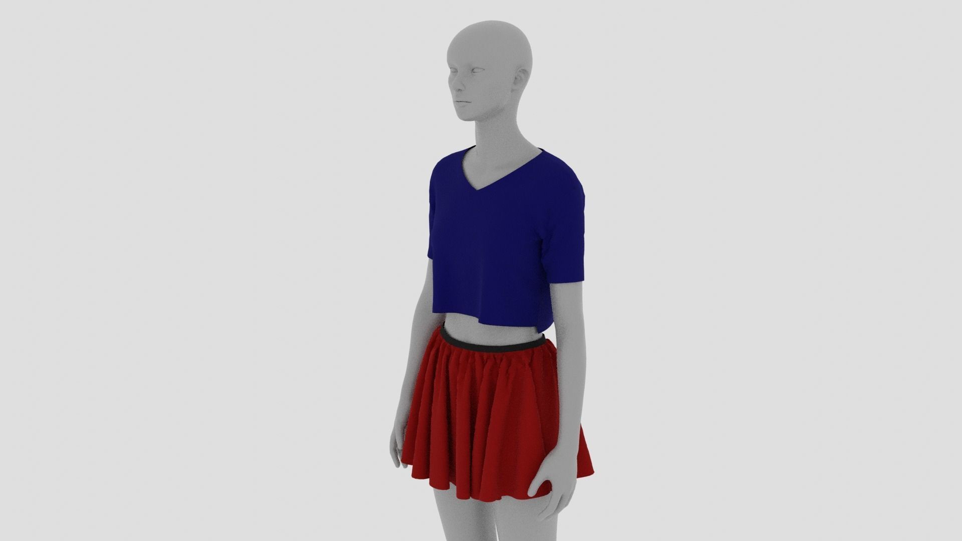 Womens Dress - Female Outfit Clothes Low-poly 3D model_14
