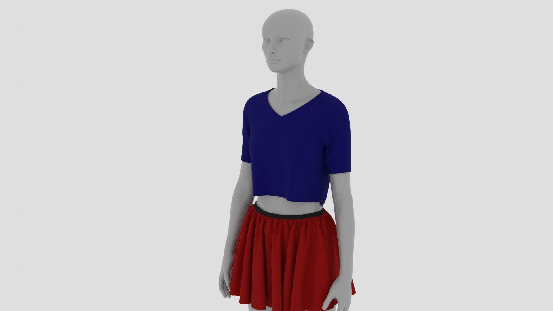 Womens Dress - Female Outfit Clothes Low-poly 3D model_11