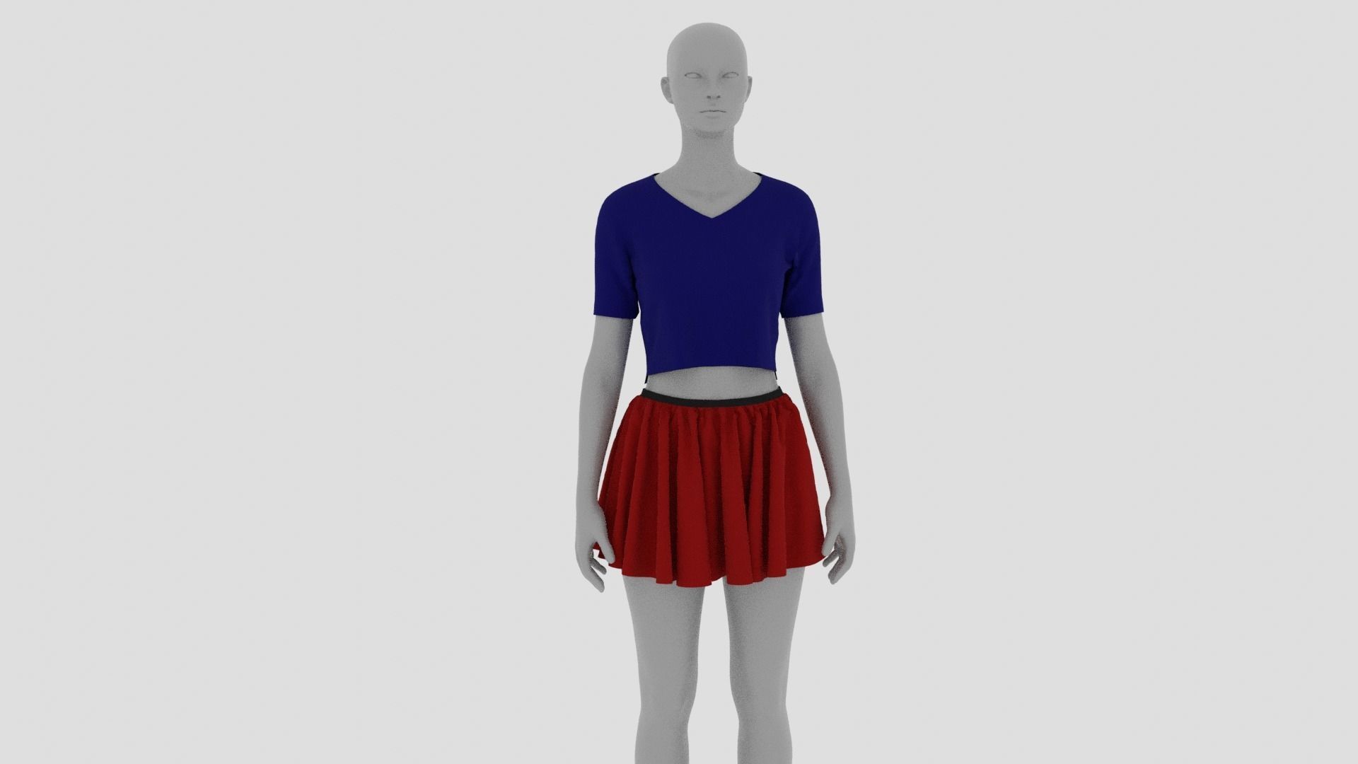 Womens Dress - Female Outfit Clothes Low-poly 3D model_16
