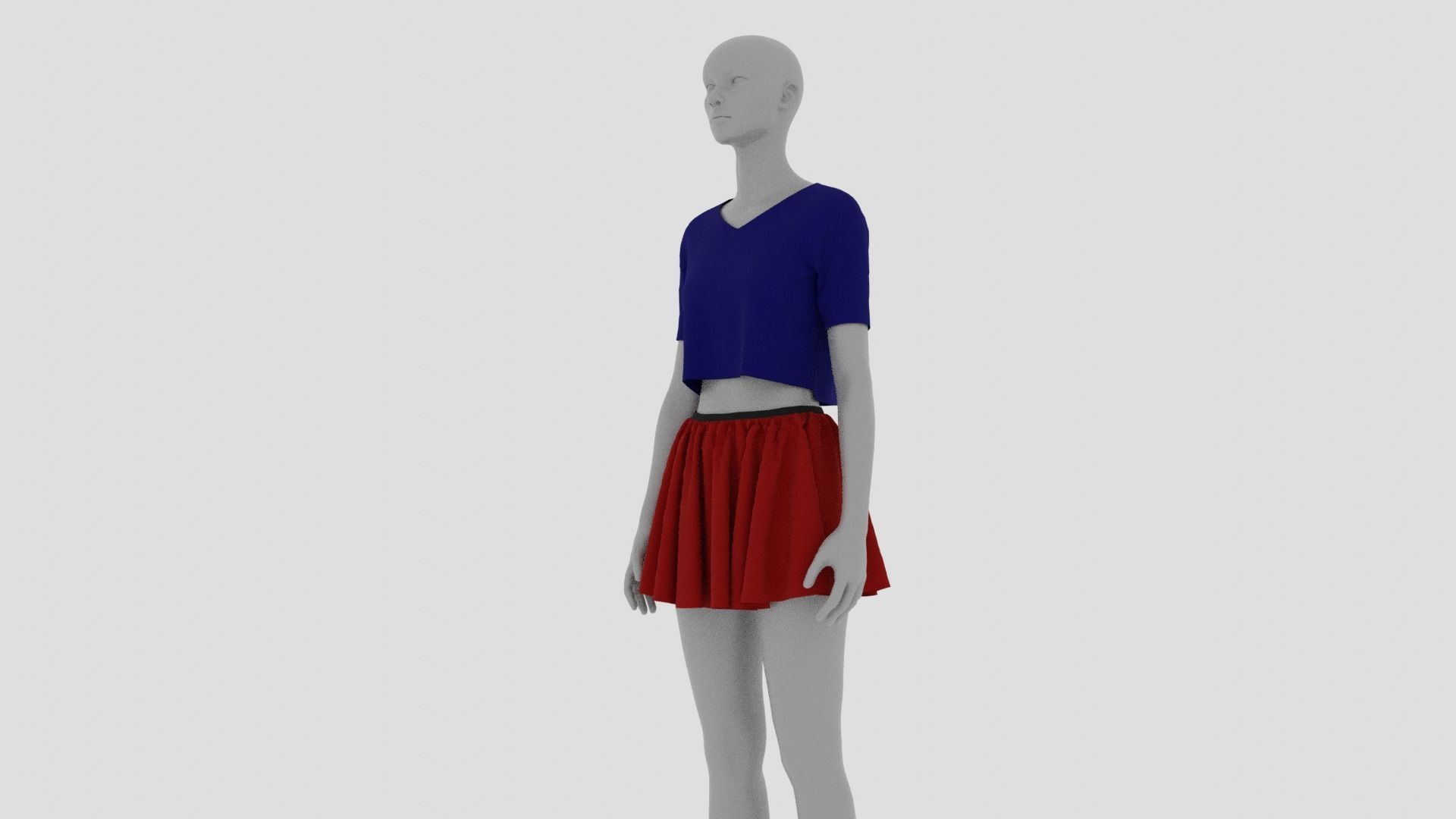 Womens Dress - Female Outfit Clothes Low-poly 3D model_8