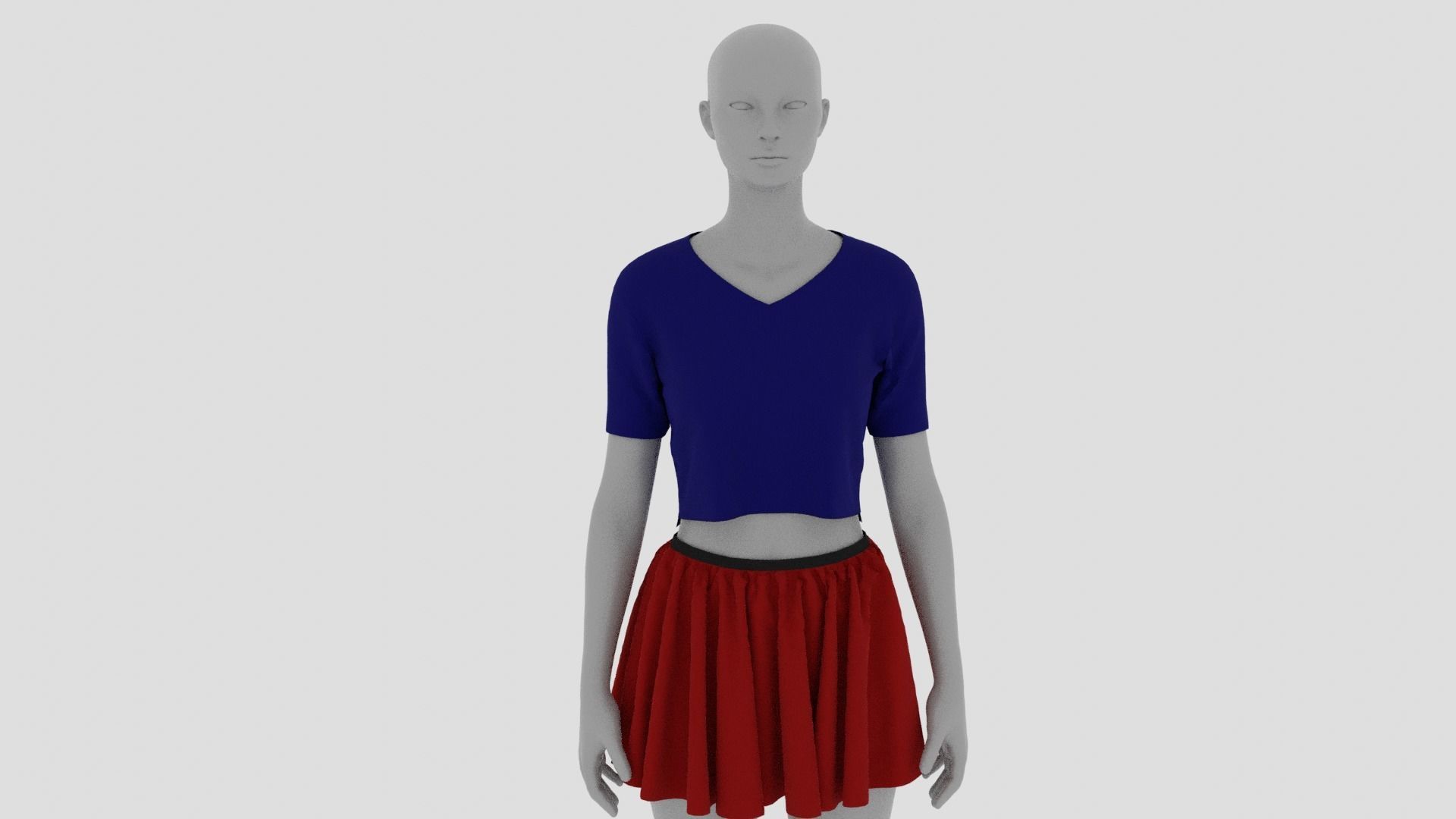 Womens Dress - Female Outfit Clothes Low-poly 3D model_10