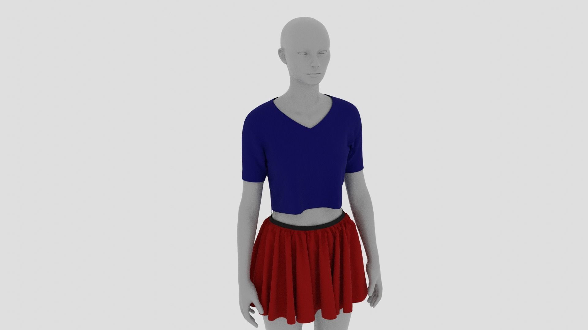 Womens Dress - Female Outfit Clothes Low-poly 3D model_12