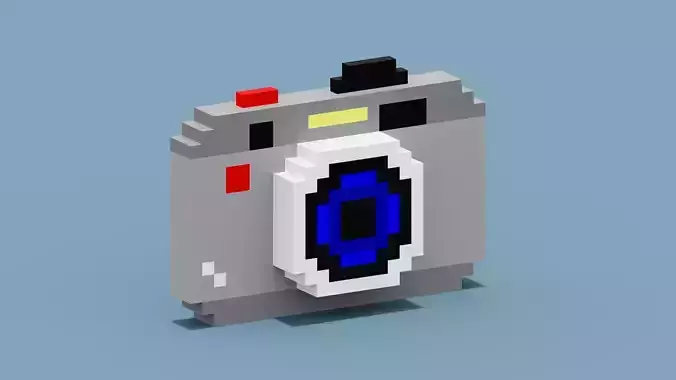 Voxel Camera Low-poly 3D model