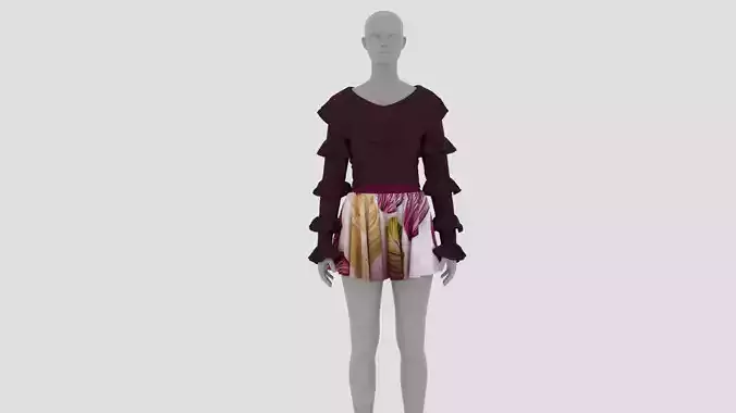 Womens Dress - Female Outfit Clothes Low-poly 3D model