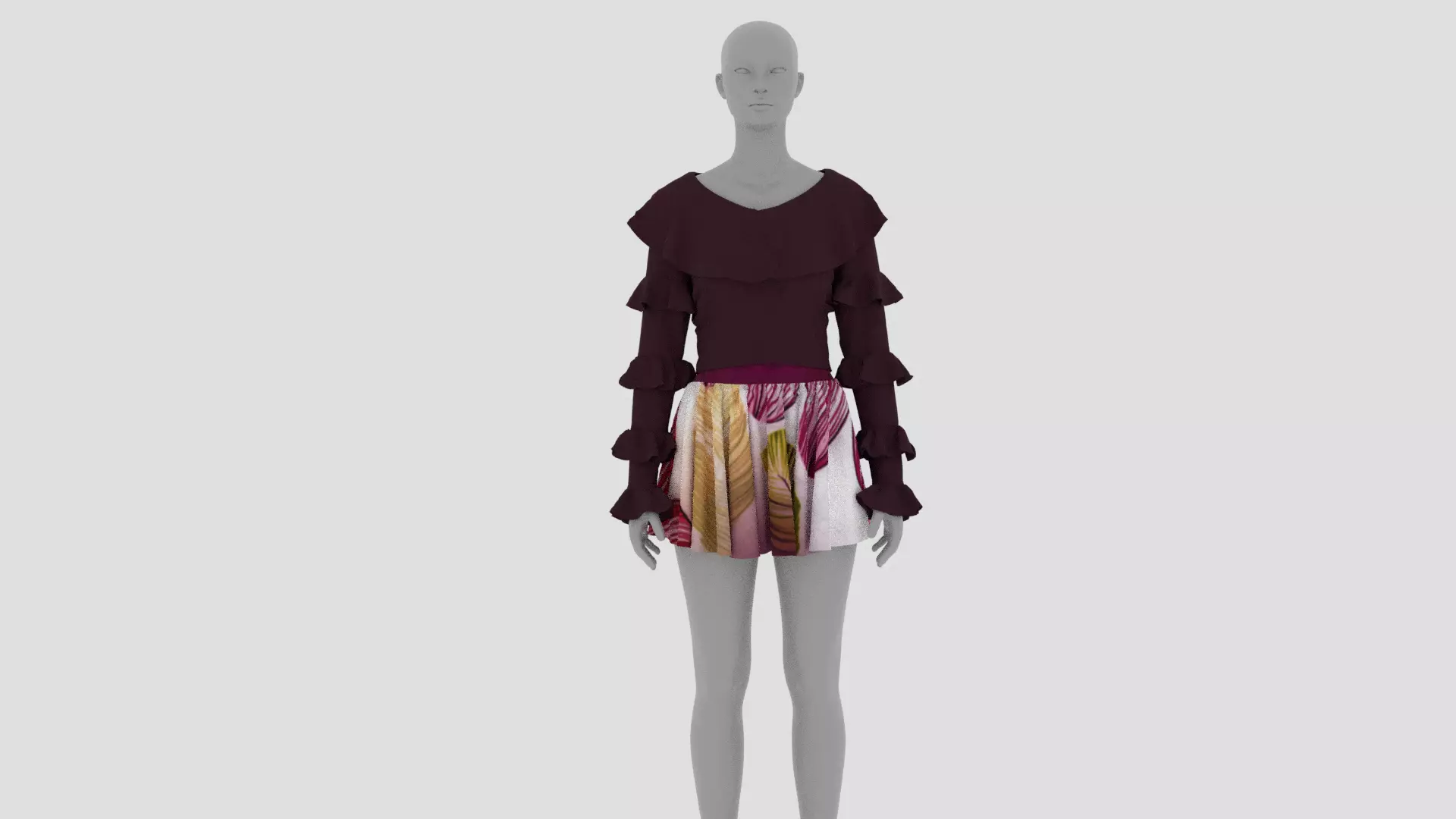 Womens Dress - Female Outfit Clothes Low-poly 3D model_0