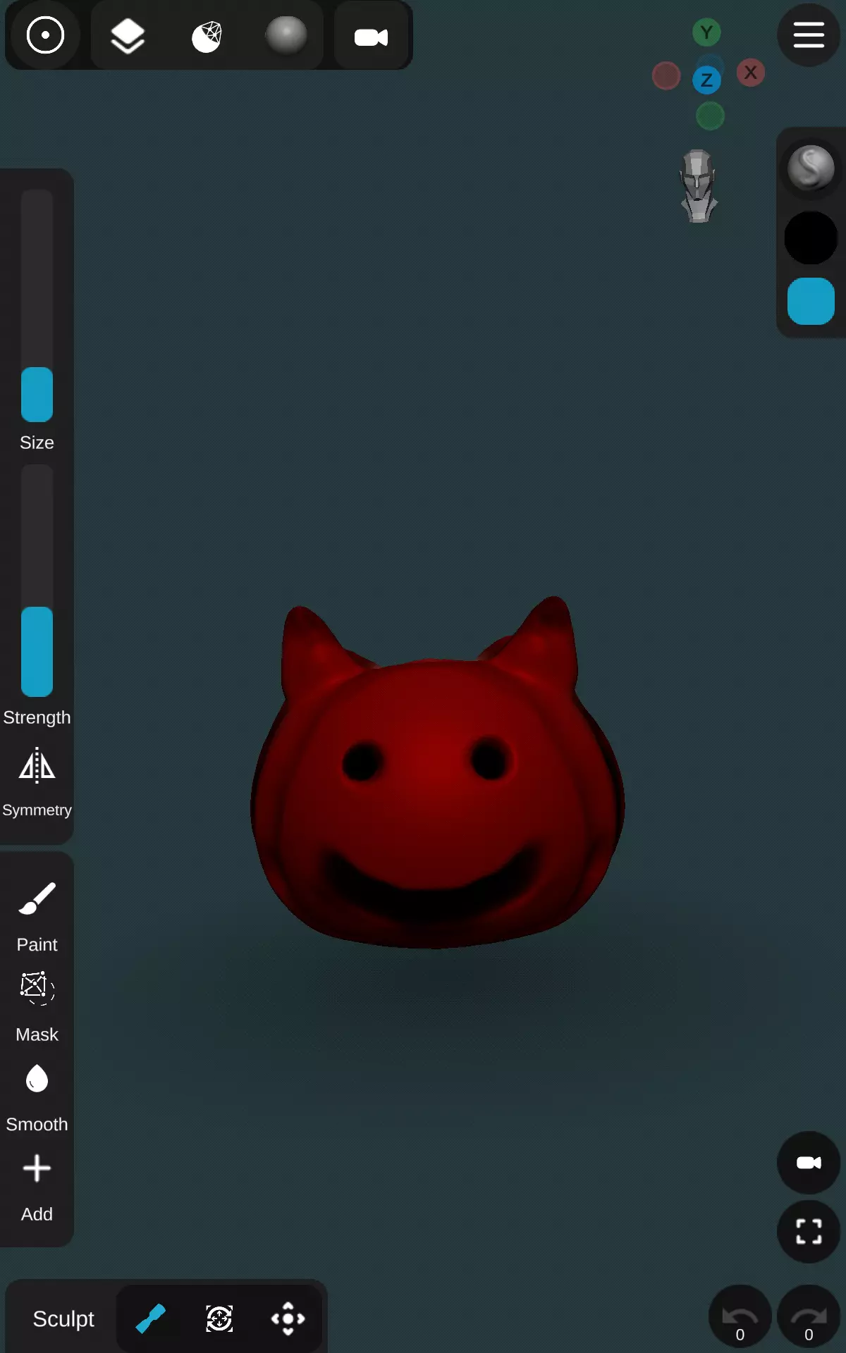 Demon Fish 3D Model in Android Low-poly 3D model_0