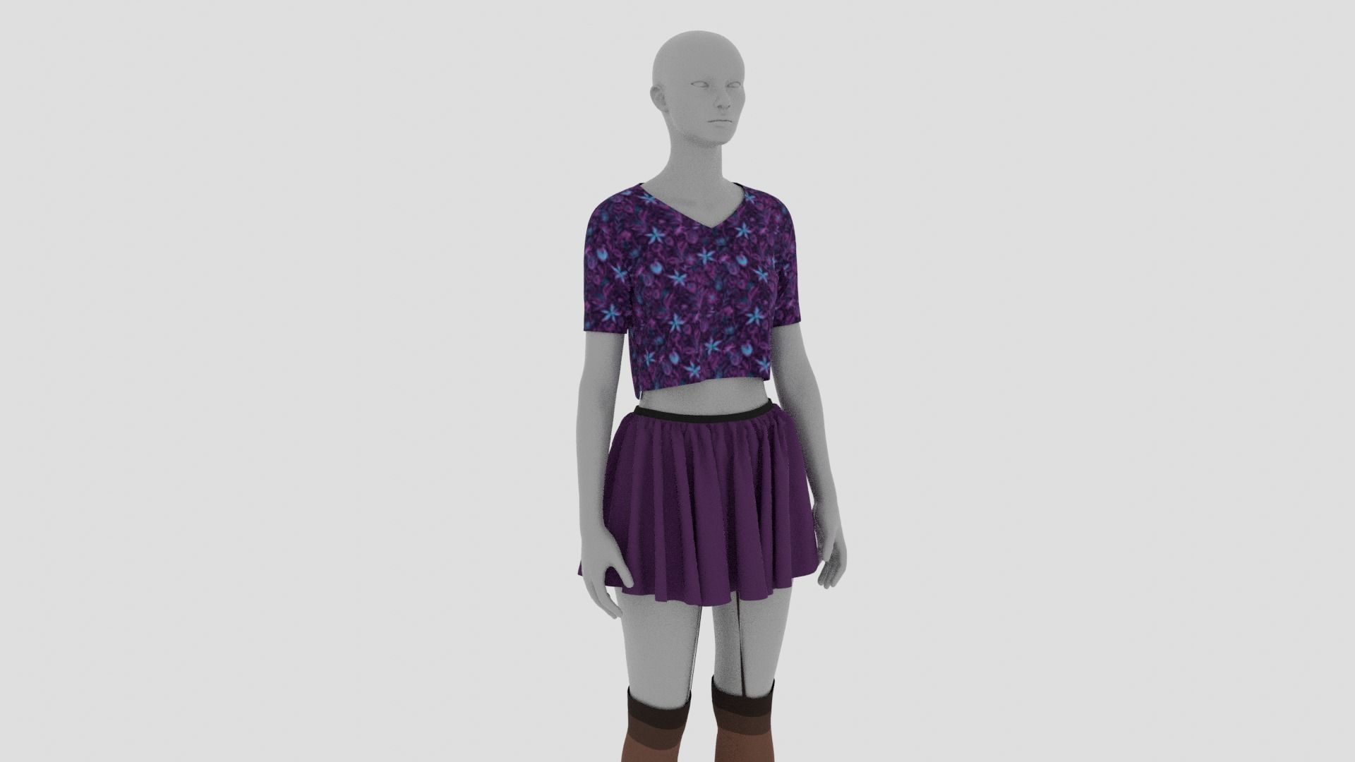 Womens Dress - Female Outfit Clothes Low-poly 3D model_17