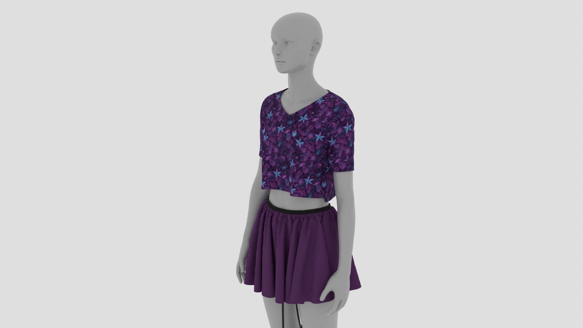 Womens Dress - Female Outfit Clothes Low-poly 3D model_14