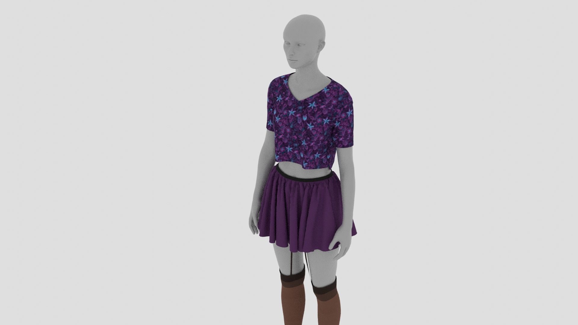 Womens Dress - Female Outfit Clothes Low-poly 3D model_5