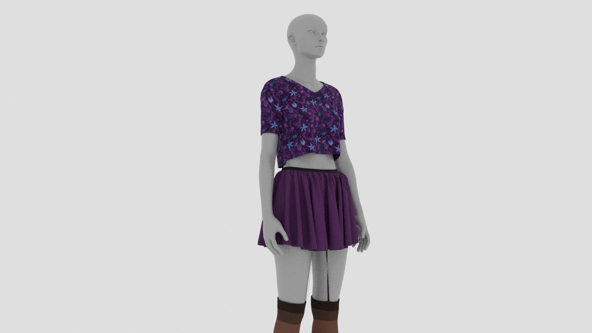 Womens Dress - Female Outfit Clothes Low-poly 3D model_6
