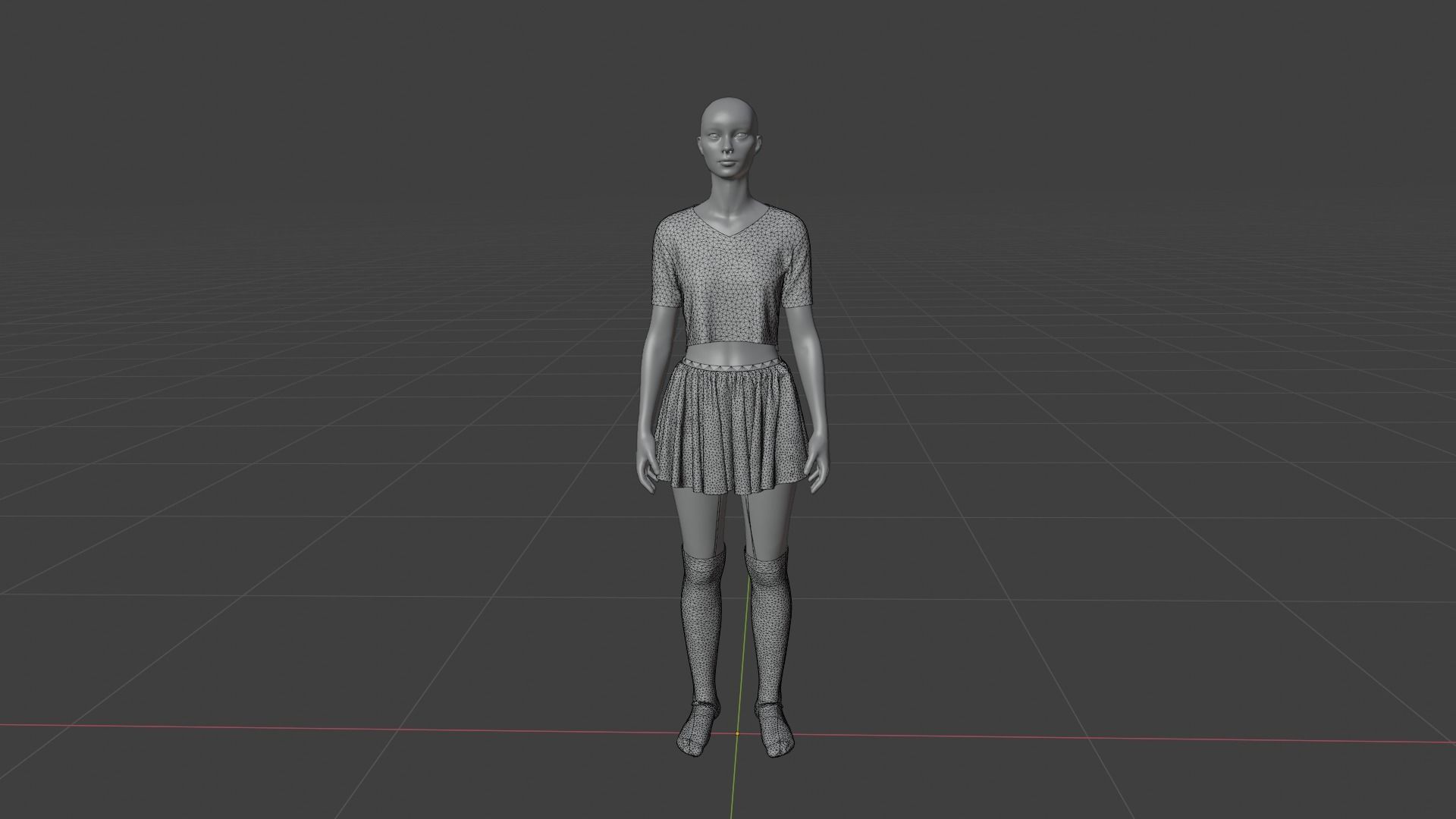 Womens Dress - Female Outfit Clothes Low-poly 3D model_19