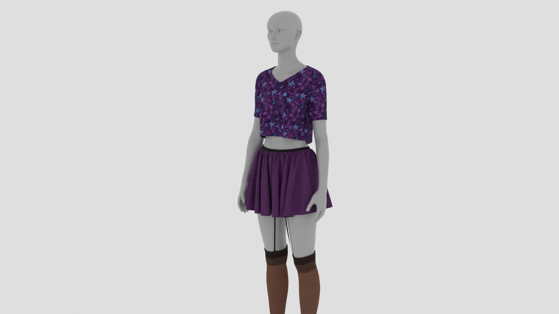 Womens Dress - Female Outfit Clothes Low-poly 3D model_2