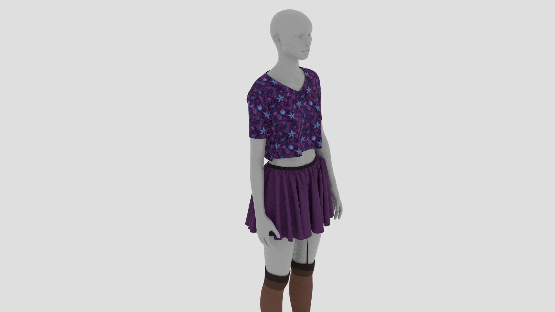 Womens Dress - Female Outfit Clothes Low-poly 3D model_3