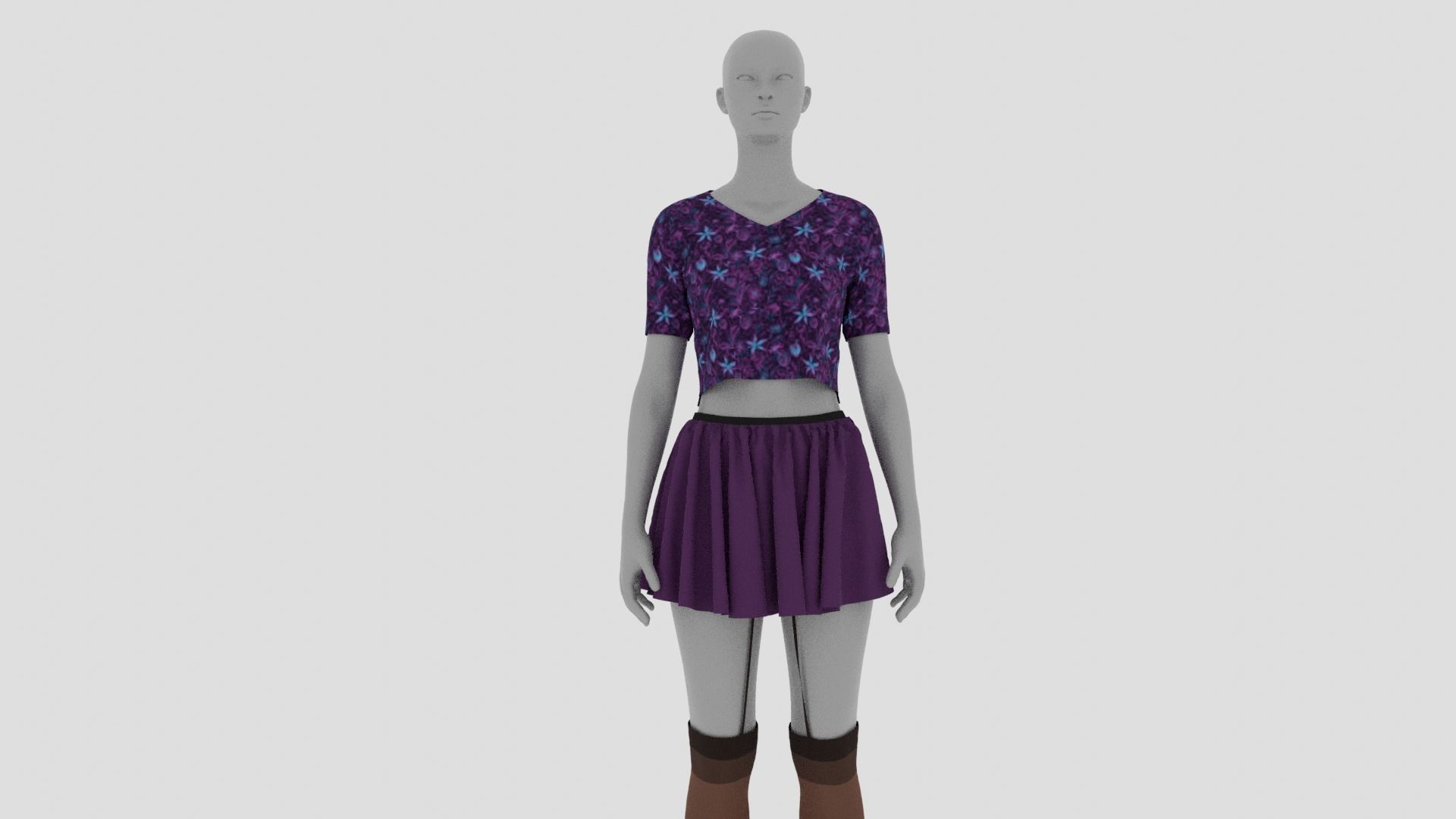 Womens Dress - Female Outfit Clothes Low-poly 3D model_7