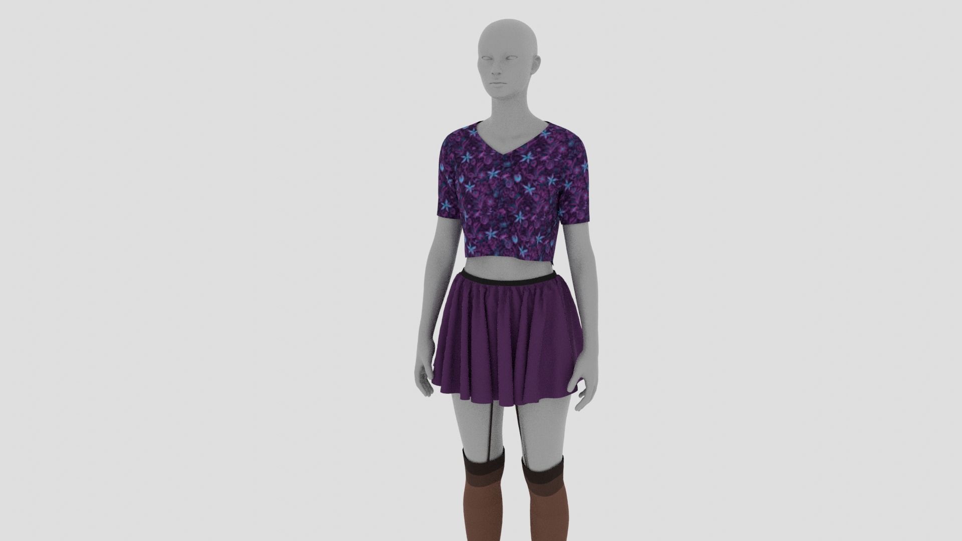 Womens Dress - Female Outfit Clothes Low-poly 3D model_15