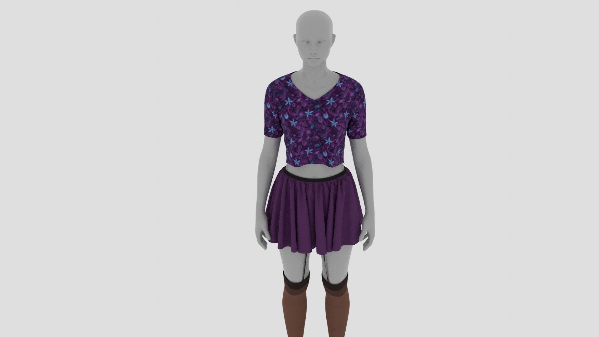 Womens Dress - Female Outfit Clothes Low-poly 3D model_4