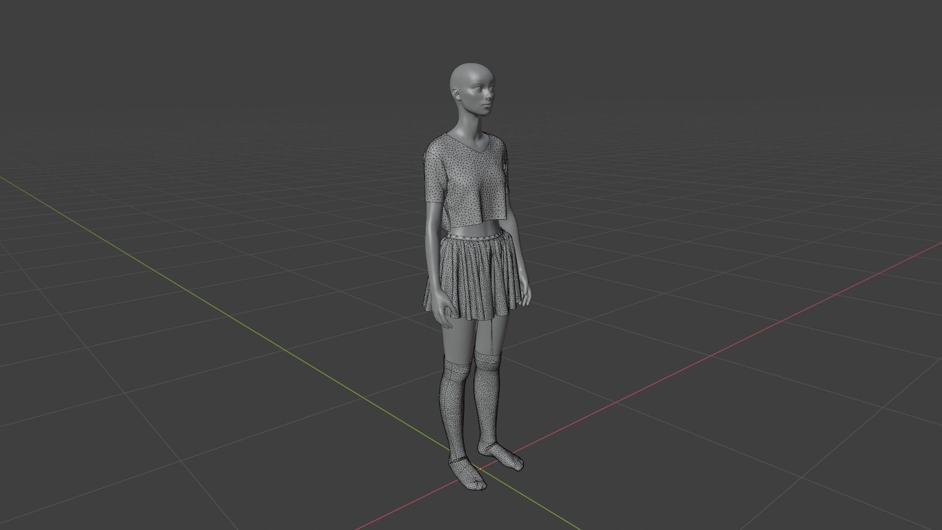 Womens Dress - Female Outfit Clothes Low-poly 3D model_18