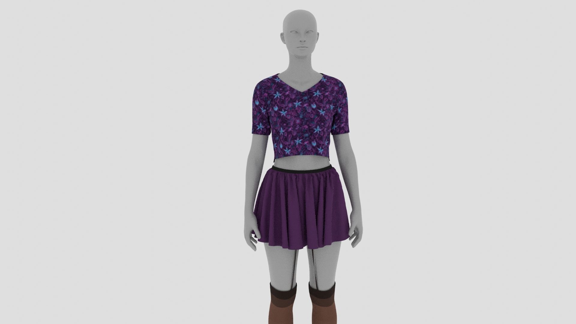 Womens Dress - Female Outfit Clothes Low-poly 3D model_16