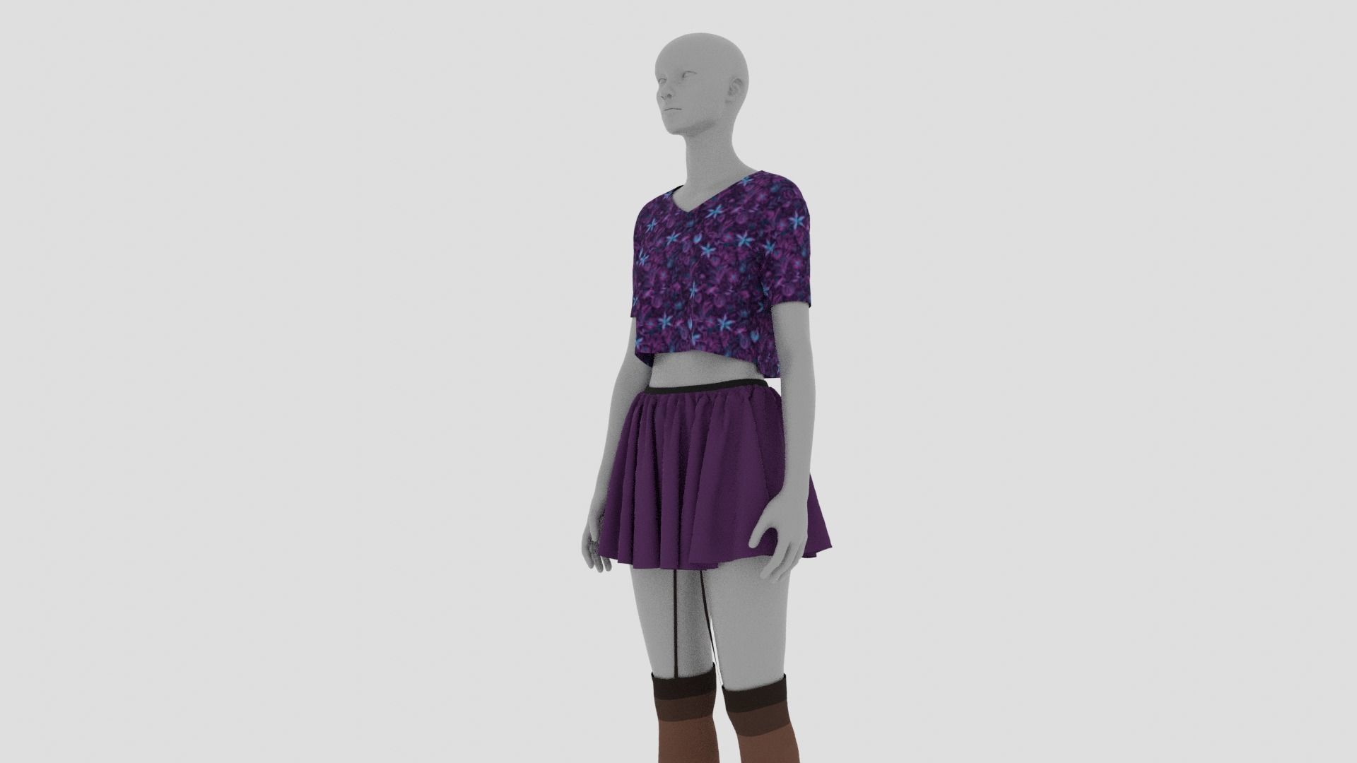 Womens Dress - Female Outfit Clothes Low-poly 3D model_8
