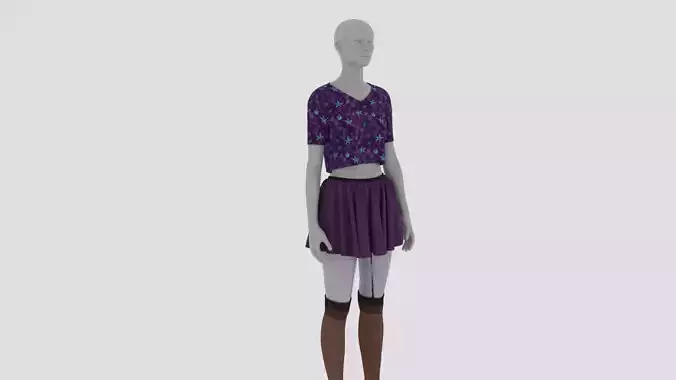 Womens Dress - Female Outfit Clothes Low-poly 3D model