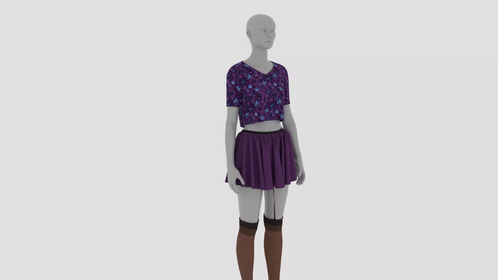 Womens Dress - Female Outfit Clothes Low-poly 3D model_0