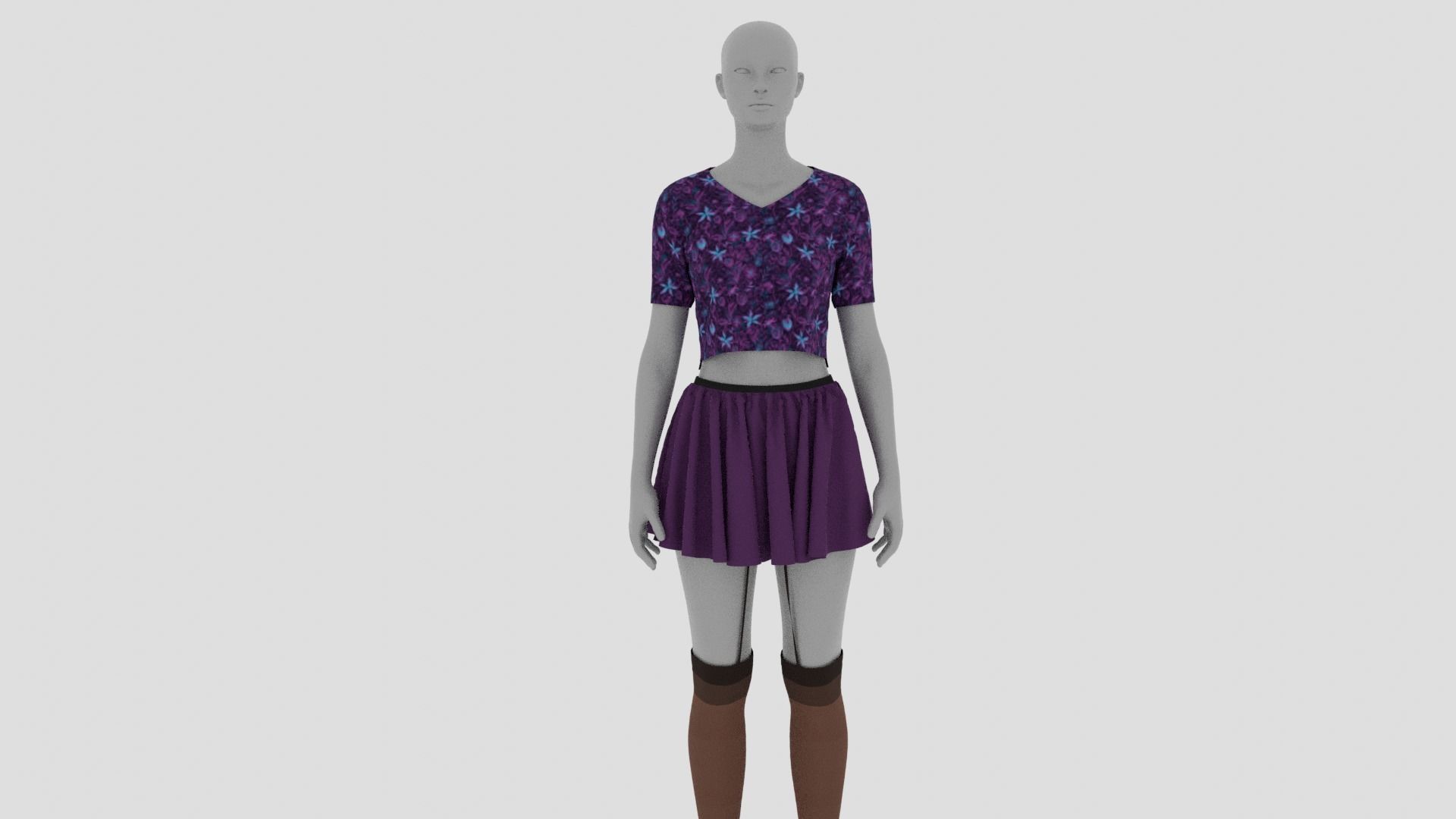 Womens Dress - Female Outfit Clothes Low-poly 3D model_1
