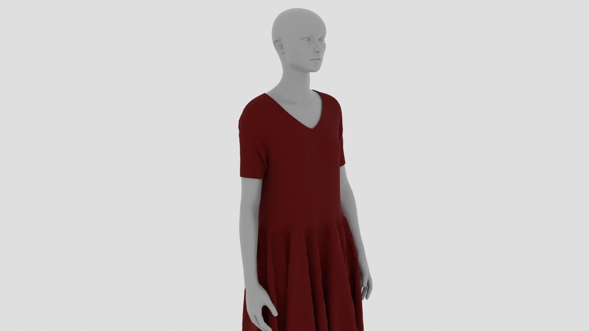 Womens Dress - Female Outfit Clothes Low-poly 3D model_9