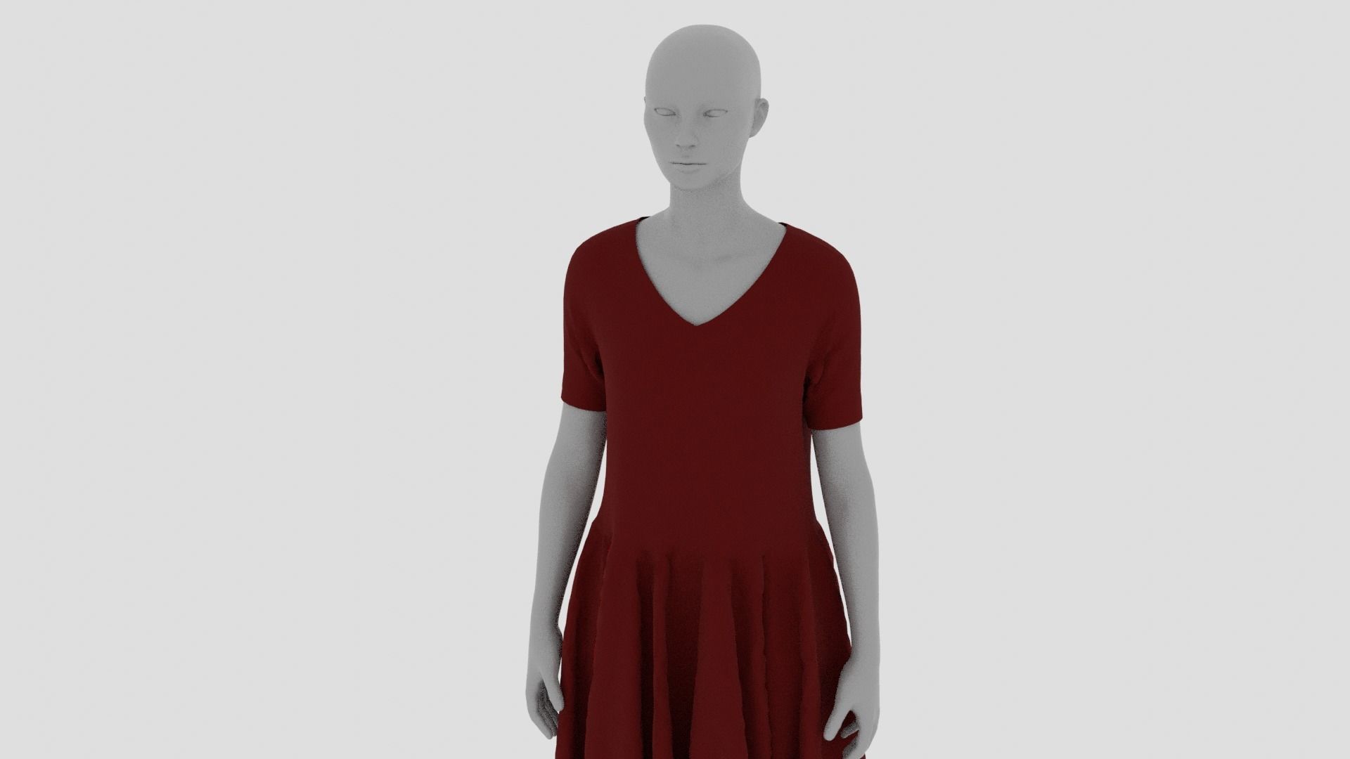 Womens Dress - Female Outfit Clothes Low-poly 3D model_13