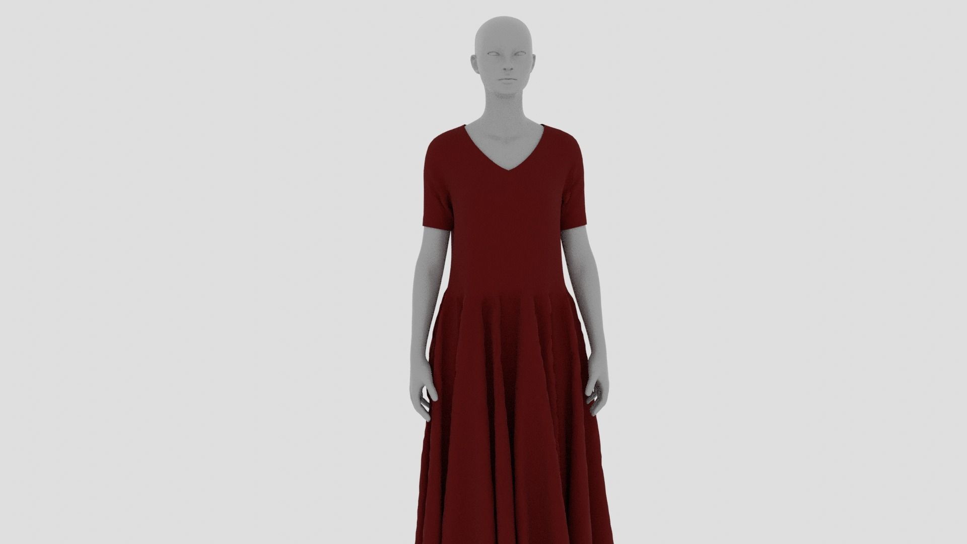 Womens Dress - Female Outfit Clothes Low-poly 3D model_16